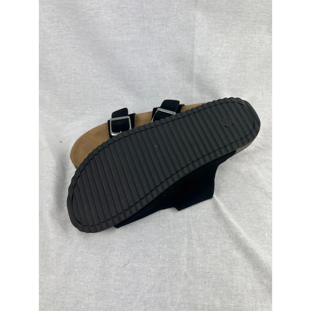 Goodfellow & Co Mens‎ Black Double Strap Buckle Slide Sandals Size 10 NEW